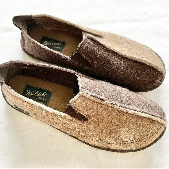 WOOLRICH TWO TONED COLOR BLOCK WOOL SLIPPERS STYLISH SOPHISTICATED - Picture 8 of 8